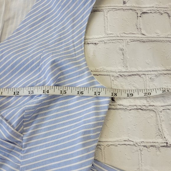 Calvin Klein Woman’s Light blue striped Fit Flare sleeveless cotton dress 8 - Picture 6 of 14